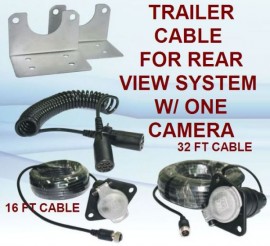 Rear View Camera System Trailer Cable With 7-Contact Plug & Socket